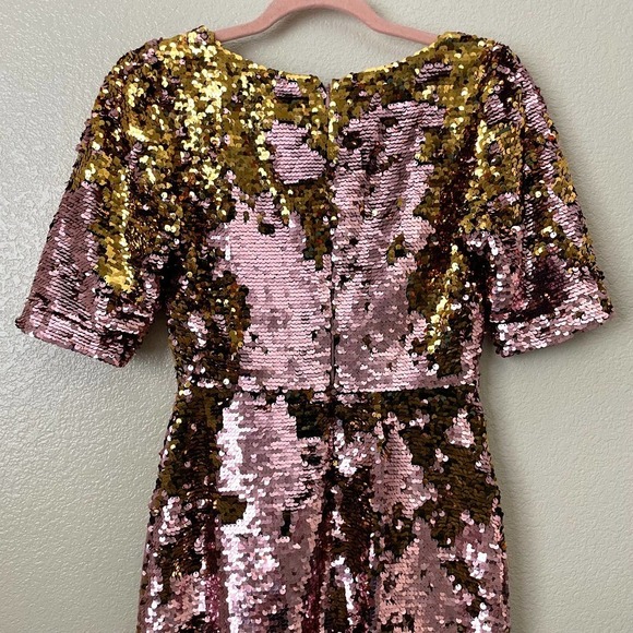 For Love & Lemons Dress Womens Small Rose Gold Mini Sequins Sparkly V-Neck Party - Picture 9 of 14